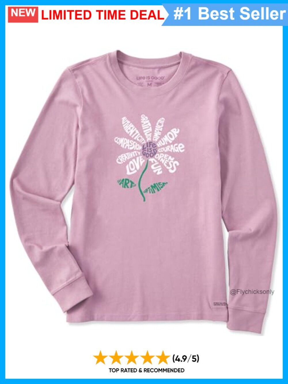 Life is Good Crusher Tee Long Sleeve Cotton Graphic T-Shirt